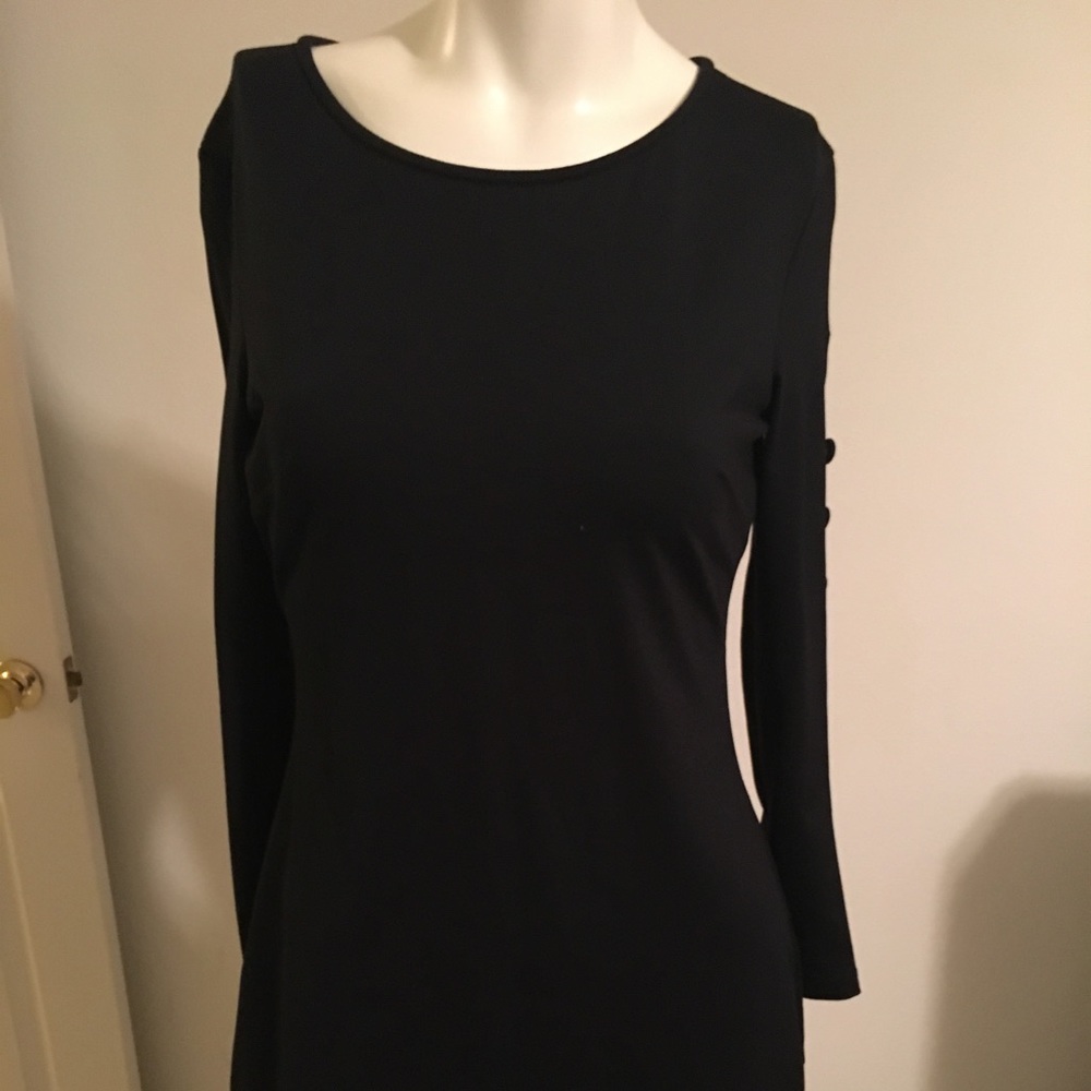 Cynthia Rowley long sleeve black dress